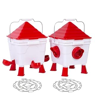 Todeco mangeoire 6 kg et abreuvoir 8 L rouges