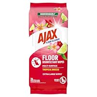 Ajax Floor Cleaner Multi-Surface Disinfectant Wipes Tropical Breeze, 26 Wipes
