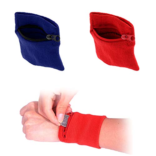 F Fityle 2X Bolso Com Zíper Ginásio Esportes Pulseiras