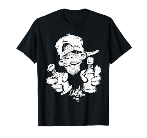 Ropa gráfica Monkey Graffiti Hip Hop Rap Music Ape Camiseta