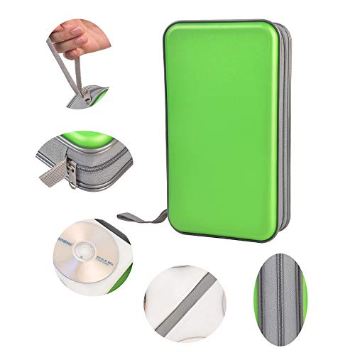 Uentip Cd Case,96 Capacity Cd Book Portable Dvd Hard Plastic Case Holder Cd Organizer Wallet Protective Dvd Storage (96, Green) #TOP2