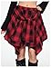 Verdusa Women's Y2k Goth Grunge Plaid Skirts Tie Vintage Asymmetrical Flowy Pleated Mini Skater Skirt Red X-Large