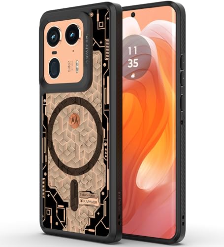 KAPAVER MAG-X Back Cover Case for Motorola Edge 50 Ultra (Cyber-i Edition 01-Black)(Polycarbonate + TPU)