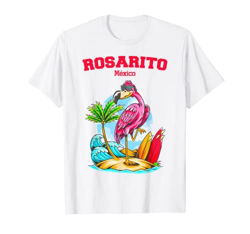 Rosarito Flamingo Playa Ocean Tabla de surf Camiseta