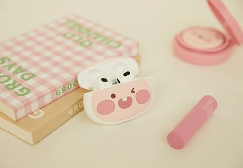 Kakao Official Merchandise- Snow Village Theme Cases Compatible With Airpods 3Rd Generation-Ryan In Penguin Costume And Apeach In Polar Bear Costume (Polar Bear Apeach) #TOP7