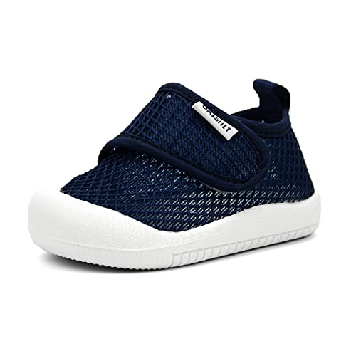 Baby Boy Girl Shoes Lightweight Breathable Toddler Mesh Sneakers Beach Water Shoes Non-Slip First Walking Shoes 6 9 12 18 24 Months(12-18 Months, 1-Dk-Blue) #TOP11
