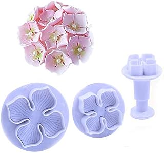 KALAIEN 3pcs Hydrangea Flower Fondant Cake Decorating Sugarcraft Cake Plunger Cutters Mould