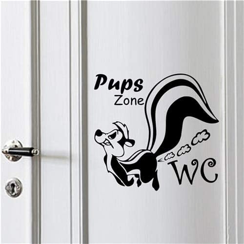 Squirrel Toilet Funny pups Zone WC Stickers DIY adesivos de paredes Home Decal mual Art Waterproof Posters Wall Decorations - (Color: Black, Dimensions: 23x24cm)