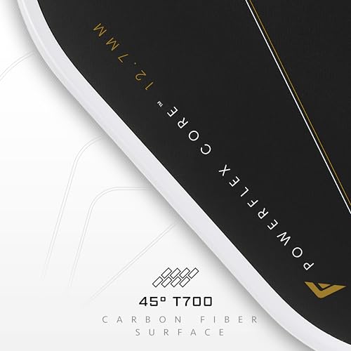 Franklin Sports PRO Pickleball Paddles – C45 Carbon Fiber Series - Official USAP + UPA Approved Pickleball Paddle - Aurelius 12.7mm Polymer Core - Official Shape of Anna Leigh Waters - Black/White by Franklin Sports - Used condition - Image 5