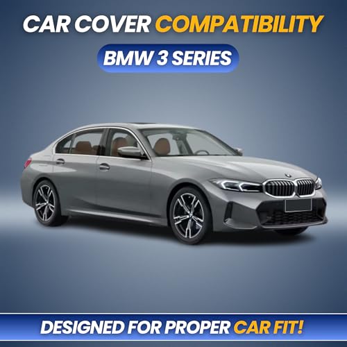 Image of Premium 100% Waterproof Car Cover for BMW 3 Series | All-Weather, UV & Dust Protection | Heavy-Duty 3-Layer Fabric | Custom Fit with Mirror & Antenna Pockets | Navy Blue