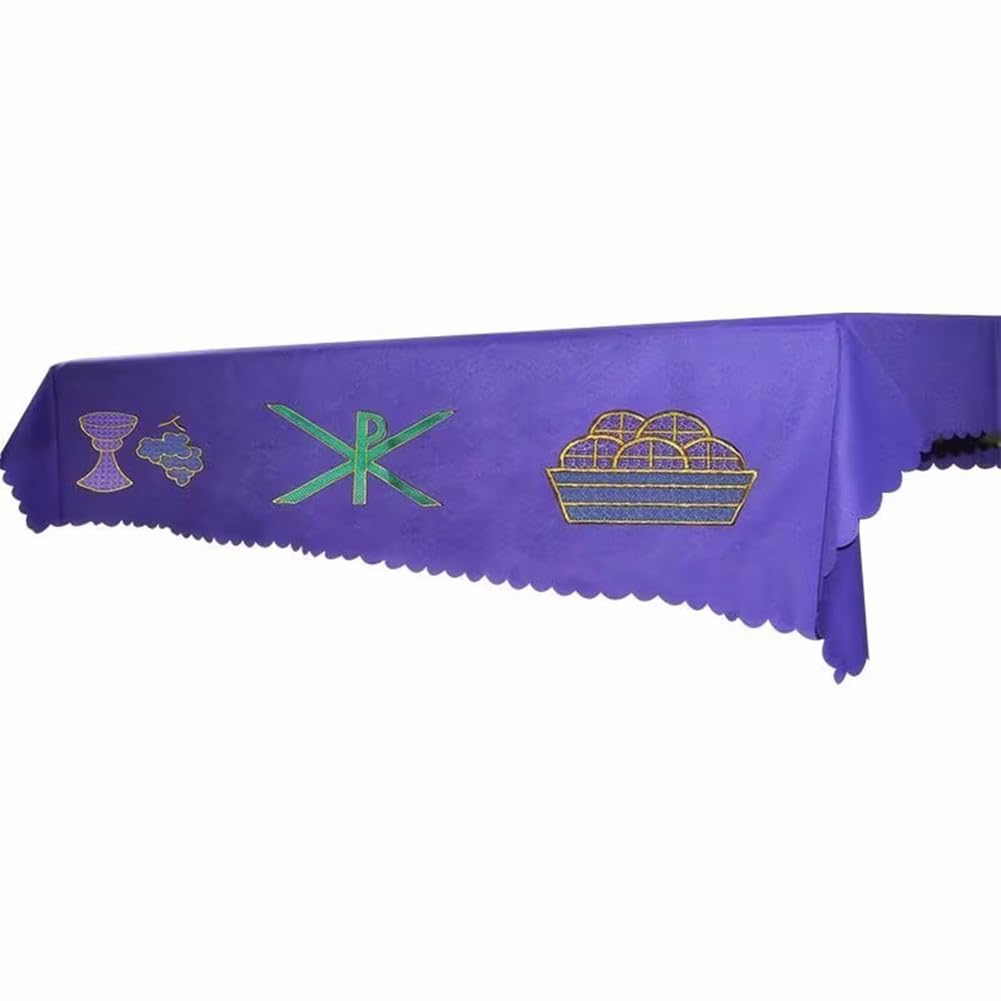 Nappe d'autel pour église BLESSUME violette 190x150 cm de communion