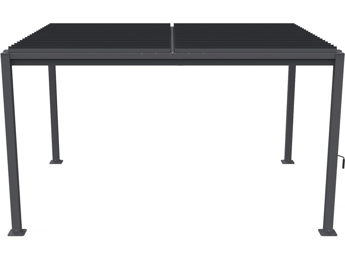 Pergola bioclimatica autoportante con lame orientabili "Howard" - 3 x 4 m - Gris