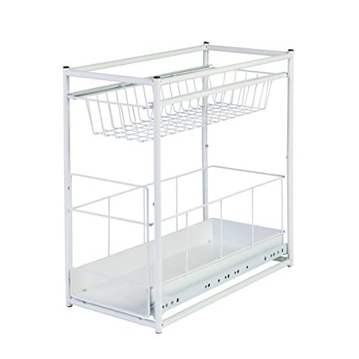 axentia Estante de Cocina Debajo del Fregadero, Metal, Blanco, 23 x 45 x 45 cm