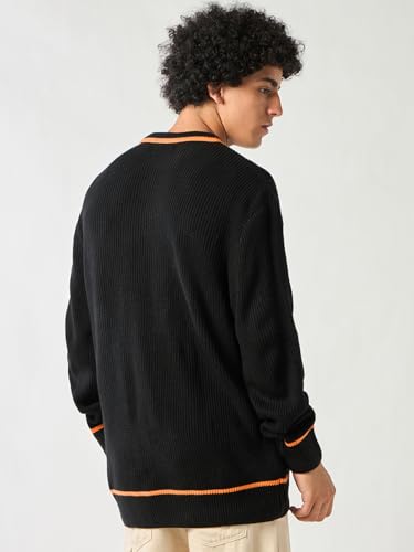 Image of Bewakoof Men's Acrylic Super Loose Fit Sweater | Sweaters for Men Winter Wear
