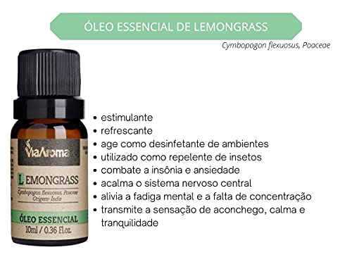 Óleo Essencial Para Aromatizador Natural Massagem Via Aroma 10ml Lemongrass