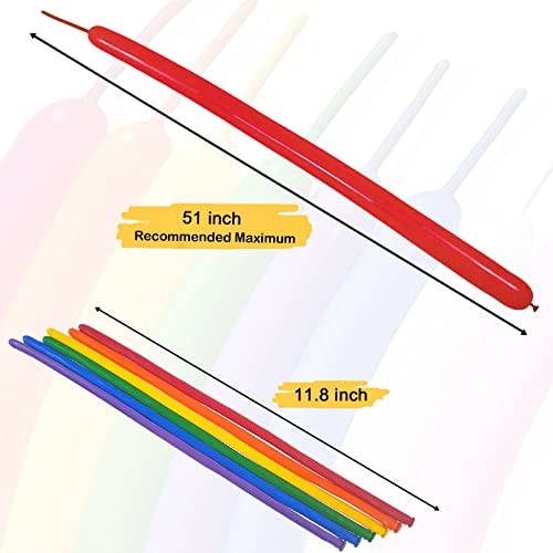 Janinus Diy 260 Rainbow Balloons Garland Kit 24Pcs Colorful Long Balloons + 80Pcs White Latex Balloons With Balloon Pump, Fish Wire For Rainbow Theme Party Kids Birthday Animal Party Decorations #TOP3