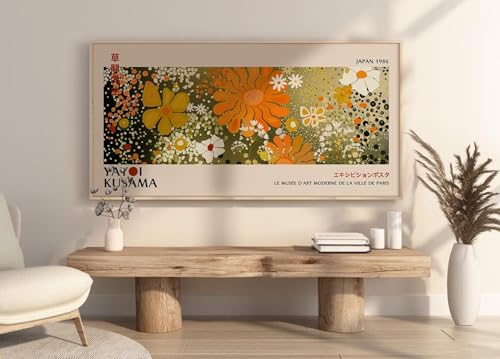 Tableau sur toile japonais Kusama format horizontal 40x80