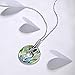 Santuzza 925 Sterling Silver Bamboo Leaves Pendant Cubic Zirconia Green Handmade Enamel Nature Leaf Pattern Pendant for Women