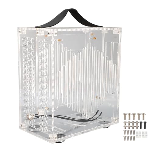 Custodia portatile per computer desktop ITX in miniatura: ideale per trasportare una scheda madre ITX in miniatura da 170 x 170 mm, SSD da 2 x 2,5 pollici, per alimentatore FLEX, scheda grafica lunga 190 mm o scheda grafica esterna e 1 ventola di raffreddamento.