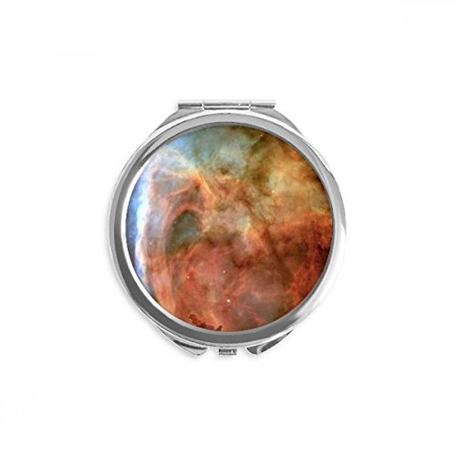 Espejo de mano portátil redondo con diseño original de nubes para maquillaje