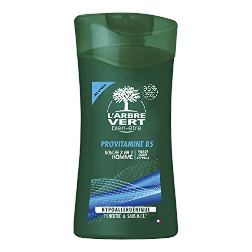 L'Arbre Vert  Bien-Etre Douche Homme 3 en 1 Visage, Corps & Cheveux Provitamine B5