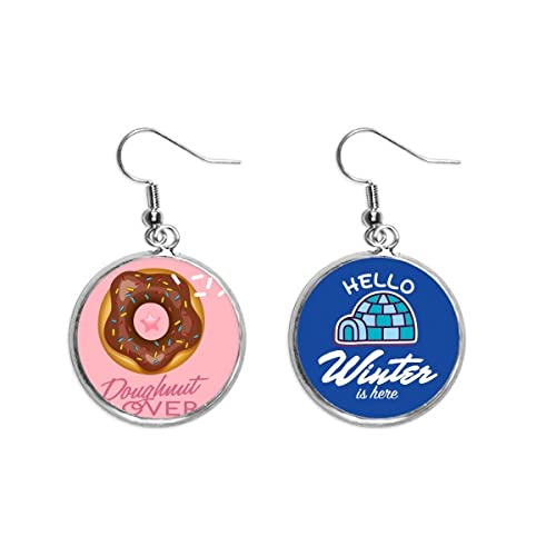 Pendientes de gota estilo dona de chocolate con acabados artesanales Western