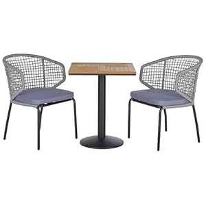 Balkonset Palmi 3-teilig Schwarz & Grau