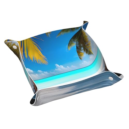 Plateau de rangement pour les vacances des Maldives, porte-clés, pièces de monnaie, montres, boucles d'oreilles, plateau de rangement unisexe, plateau de rangement décoratif pour accessoires de voyage