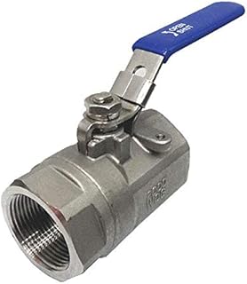 Ball Valve, 316 Stainless Steel, Inline, 2-Piece, Pipe Size 1/2 in, Connection Type FNPT x FNPT-Each