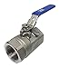 Ball Valve, 316 Stainless Steel, Inline, 2-Piece, Pipe Size 1/2 in, Connection Type FNPT x FNPT-Each