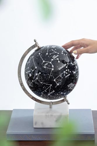 ORYNTIDE Celestial Globe with Constellation - Black Marble Decor, Modern Home Decor for Living Room, Office, or Shelf Display, Elegant Astronomy Gift for Star Gazers and Space Enthusiasts - D8