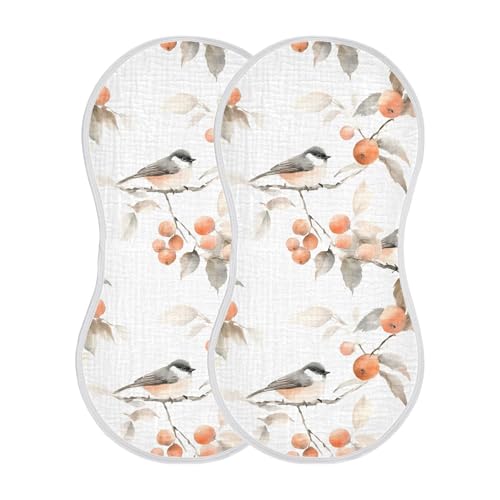 xigua Bird Baby Burp Cloths for Newborn Boys and Girls 2 Pack, Soft & Absorbent Cotton Baby Burp Cloth, Baby Washcloths, Newborn Towel, Burp Rags2
