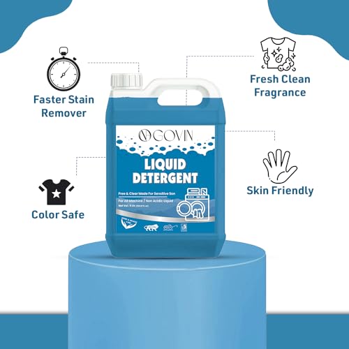 Image of GOVIN WASH Detergent Liquid for Washing Machine blue and pink combo pack of -2.