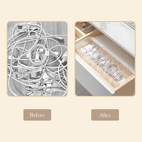 Tonxus Caixa de gerenciamento de cabos de plástico com 8 abraçadeiras, organizador de cabos de alime