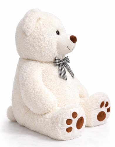 Image of 2 Feet White Giant Teddy Bear Soft, Plush, and Cuddly Stuffed Animal for Kids, Birthdays, Anniversaries, Valentine's Day, and Special Occasions Large Huggable (White /24 inch)