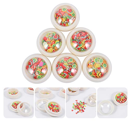 Lurrose 6 Caixas de Frutas Fatias de Unha de Polímero de Argila 3D Diy de Arte de Unhas para Mulhere
