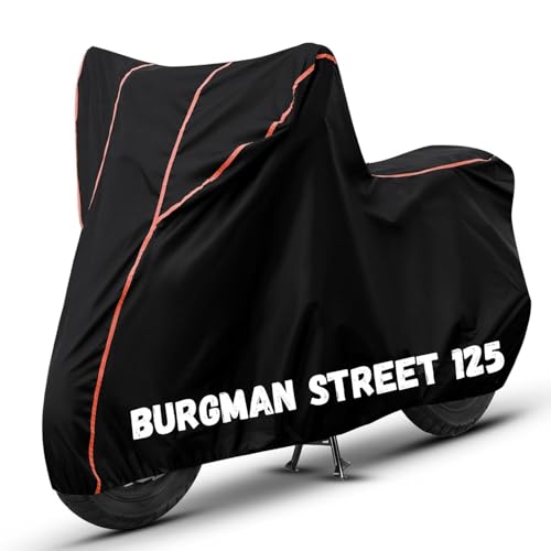 Image of Bike Cover for Burgman Street 125 100% Waterproof, Dustproof & Scratch Resistant| Fully Bottom Elastic UV Resistant Heavy Duty Body Cover | All Weather Outdoor Use
