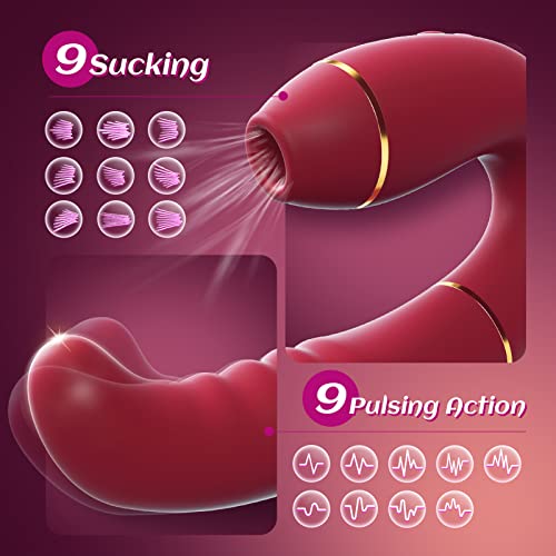 Adult Sex Toys Clitoral Sucking Vibrators - Innovative 9 Sucking & 9 Pulsing Action G Spot Vibrator, Personal Massager 2In1 Vibrating Dildo Nipple Sucker Anal Sex Toy For Women Couples Pleasure #TOP1