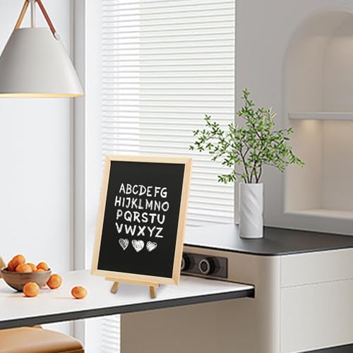 Tableau noir magnétique avec support et chevalet double face bois - 2