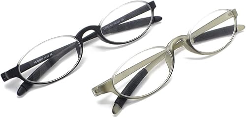 Miniatura 7 de Lentes de lectura flexibles, lectores ligeros (plástico elástico), aumento de marco medio redondo para hombres y mujeres