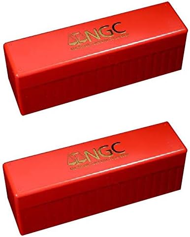 NGC Plastic Storage Box for 20 Slab Coin Holders Red 2 Pack