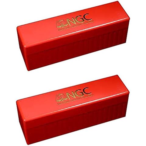 NGC Plastic Storage Box for 20 Slab Coin Holders Red 2 Pack Cover