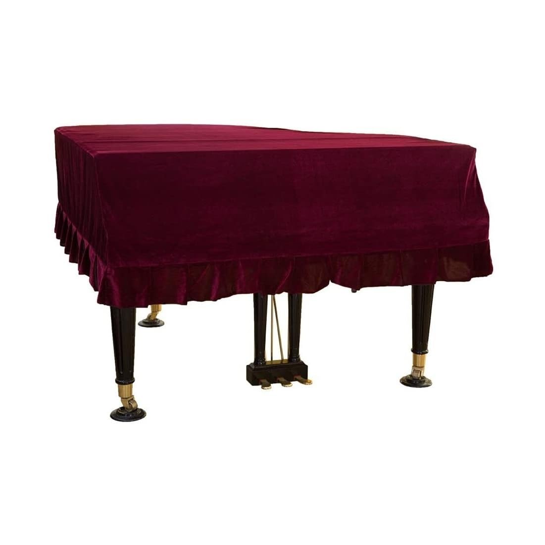 Copertura Per Pianoforte 1 pezzo di copertura for pianoforte a colore solido, copertura mezzo pianoforte tridimensionale in velluto, copertura for polvere, copertura protettiva for pianoforte(1A-RD,17