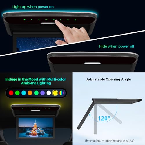Reproductor de techo para coche IPS de 10.2" con entrada HDMI y puerto USB multimedia 5