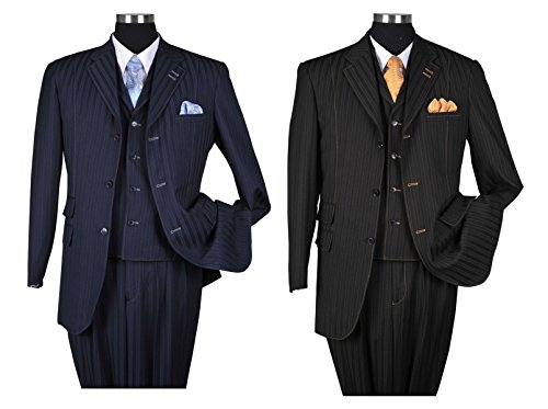 Fortino Landi Men's Pinstripe Stitching Design Fashion Dress Suit 52677 -Tan-44R #TOP3