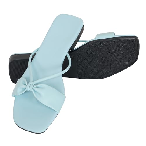 Image of Women's Slippers | Comfortable Flat Chappals for Women with Bow Detail | Stylish Casual Chappals, Trendy Summer Sandals, Comfortable Footwear for Daily Use