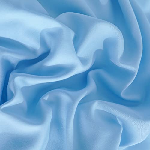 Image of NTBAY King Duvet Cover Set, 1 Duvet Cover and 2 Pillow Shams, Soft Brushed Microfiber Comforter Cover with Zipper Closure, Sky Blue