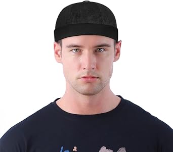 Initlove Docker Hat for Mens Mesh Beanie Cap Breathable Brimless Sailor Hat