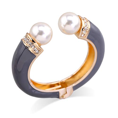 Hanton Pearls Bracelet For Women Girls Statement Bohemian Chunky Fashion Bangle For Women Enamel Color Bangle For Wedding Party #TOP1