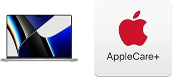 2021 Apple MacBook Pro 16-inch, Apple M1 Pro chip with 10core CPU and 16core GPU, 16GB RAM, 1TB SSD - Silver AppleCare+ for 16-inch MacBook Pro M1